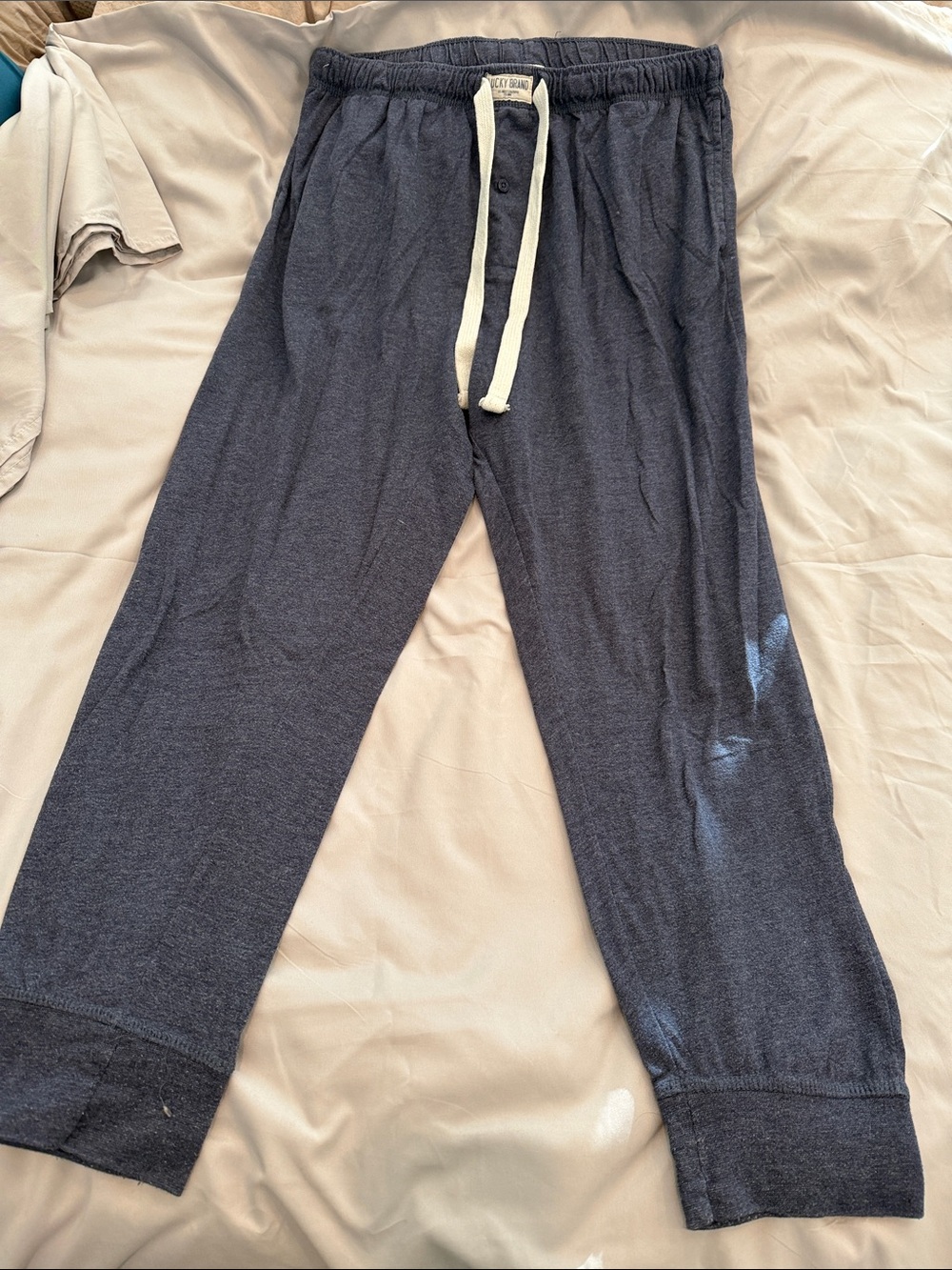 Lucky Brand Navy Blue Knit Joggers with Drawstring